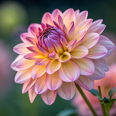 Beautiful Pink Dahlia Flower: A Stunning Close-Up of Nature's Elegance, Perfect for Floral Designs, Artistic Projects, and Nature-Inspired Themes

