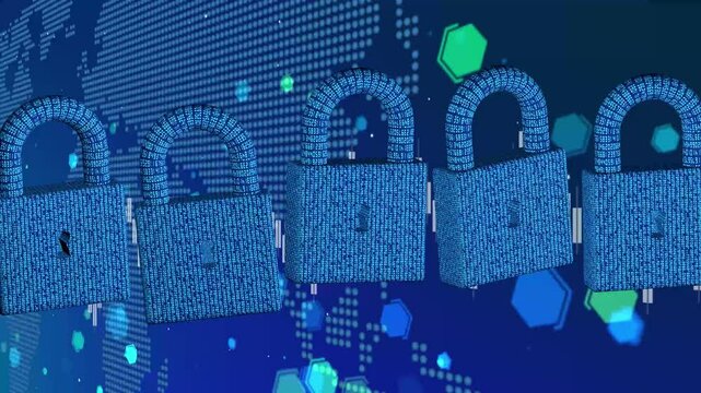 Cybersecurity lock icon hologram and smartphone. Data protection and privacy or antivirus concept. Finance data or VPN service protection. Blockchain and secure crypto wallet mobile app