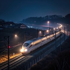  bullet train at night
