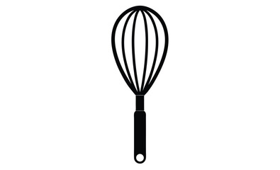 Whisk silhouette, kitchen utensil vector, black and white icon