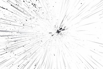 A white background with a black ink splatter radiating outwards, A white background with bursts of energetic, dynamic lines