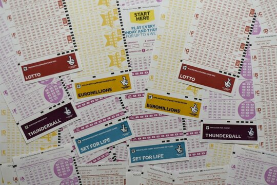 British national lottery play slips.