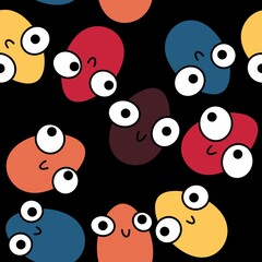 Easter cartoon eggs seamless spring pattern for wrapping paper and fabrics