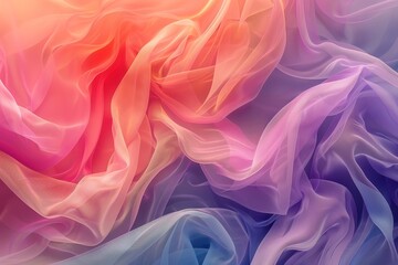 Obraz premium Subtle gradients of color create a dreamy ethereal effect on sheer fabric, Subtle gradients of color creating a dreamy, ethereal texture