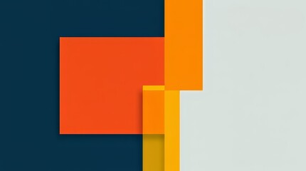 Abstract geometrical shapes in orange, yellow, blue and white for background design