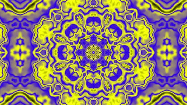 3D animation background mixed yellow and blue colorful dynamic moving texture abtrack
