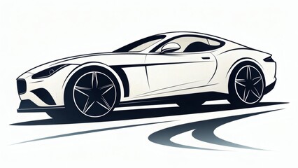 Naklejka premium White Sports Car Design Sketch