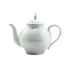 Obraz premium Elegant glossy ceramic white porcelain teapot perfect for afternoon tea gatherings or kitchen decor