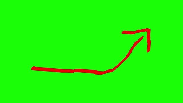 Red hand-drawn arrow animation with green screen
sketch style or rough arrow 4k animation with chroma key stop motion arrow animation