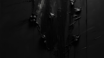 Black and white. Minimalist abstract black background. Oil paint. Illustration