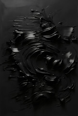 Black and white. Minimalist abstract black background. Oil paint. Illustration