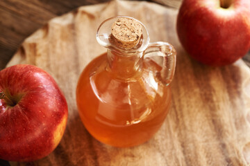 Apple cider vinegar in a glass jug