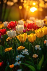 Obraz premium Beautiful tulip flower in Spring.