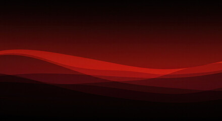 Abstract Red Background with Smooth Waves and Gradient Texture in Digital Minimalist Illustration