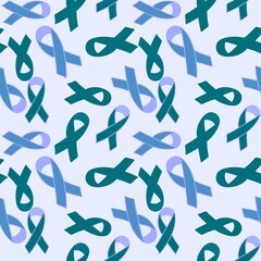 Breast cancer month seamless pink ribbon day mammogram pattern for wrapping paper and medical accessories