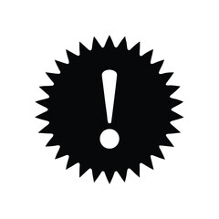 Exclamation Mark Warning Symbol in Black Starburst