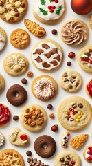 Assorted Christmas Cookies Festive Holiday Treats Background