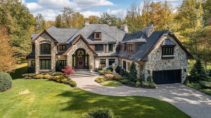 Obraz premium Luxury Living in a Meticulously Crafted Architectural Masterpiece 