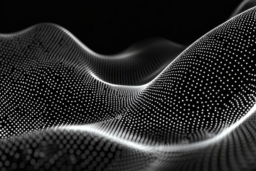 Abstract White Dot Wave Digital Background Modern Elegant Smooth Particle Flow Technology Design Futuristic Network Connection Graphic Illustration   