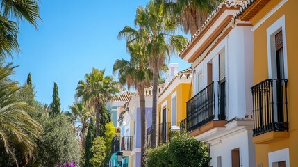 Mediterranean Vacation Homes with Palm Trees in Costa del Sol, Spain
