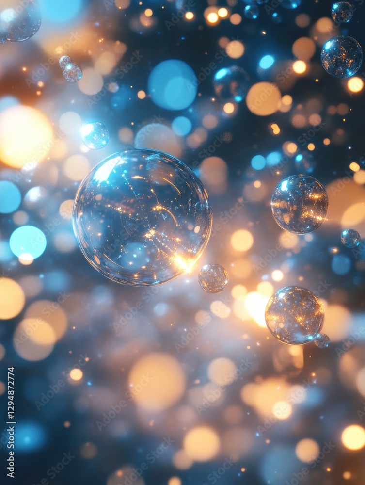 Poster microscopic gas particles suspended in air creating a dynamic visual effect during a science experim