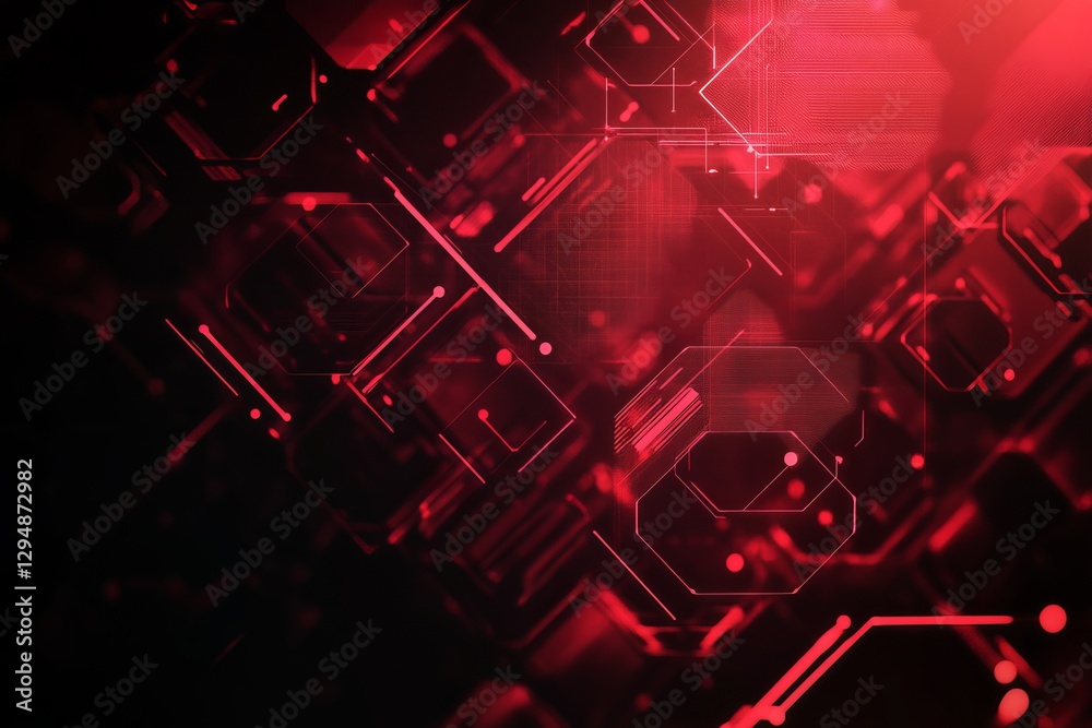 Poster abstract red digital technology background futuristic circuit board design modern graphic technology