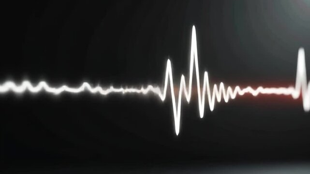 Heartbeat Sound Waves on Dark Background