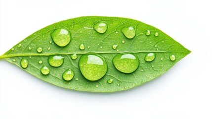 Ecofriendly concept showcasing a green leaf with water droplets, symbolizing CO2 reduction and a sustainable future.