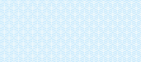 Blue abstract seamless pattern with white tracery decor