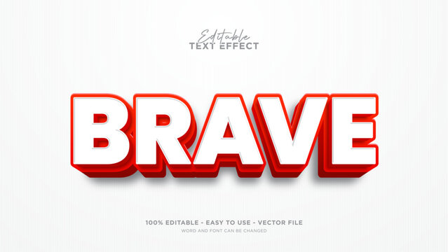 Editable red text effect, bold 3d text style effect