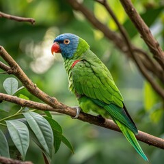 red and green parrot