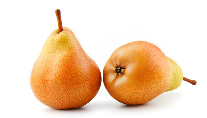 Two fresh ripe pears isolated on white