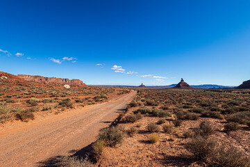 Beautiful desert landscape at Valley of the Gods near Mexican Hat Utah.