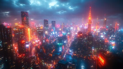 Lights cityscape neon night street high resolution hd picture