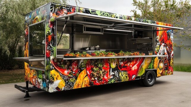 Vibrant Food Truck with Colorful Design