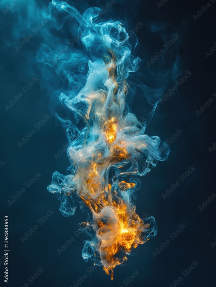 Poster glowing gas bubbles rise underwater, illuminating the depths in a vibrant display of color and light