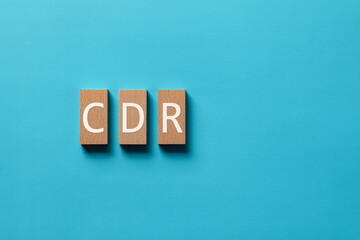 There is wood block with the word CDR. It is an abbreviation for Carbon Dioxide Removal as...