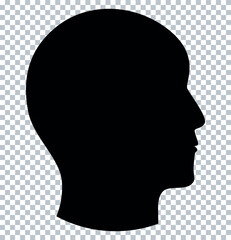 Human Head Silhouette &ndash; Black Profile Vector for Psychology, Mental Health, Thinking, and Intelligence