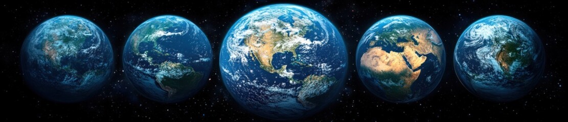 Photorealistic Earth Globe in Dynamic Composition with Soft Daylight and Emphasized Oceans and Landmasses