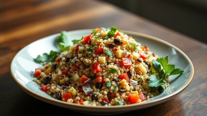 _Radiant power plate of organic quinoa salad bursting with colors and textures with motivational des