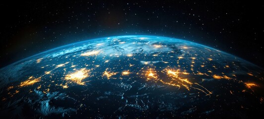 Obraz premium Illuminated Cities of Earth from Space at Night