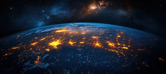 Obraz premium Earth at Night Stunning City Lights Over Asia Hyper Realistic View