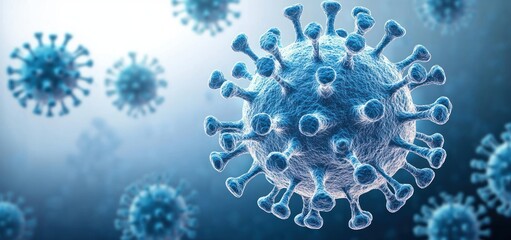 Naklejka premium COVID-19 Virus Illustration Health Pandemic Epidemic Infection Medical Science Prevention Quarantine Care