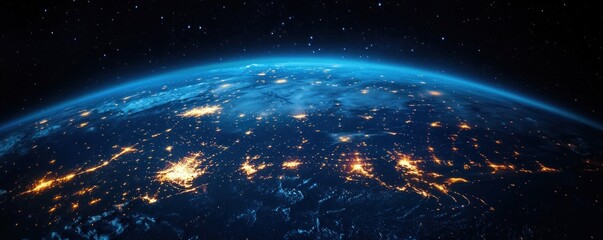 Obraz premium Vibrant City Lights of Eastern Asia from Space
