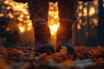 Prosthetic Leg in Action on Swing at Sunset Hyper-realistic Photography