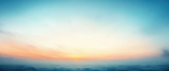 Fototapeta premium Serene Landscape with Gradient Sky at Dawn and Gentle Sunrise Colors