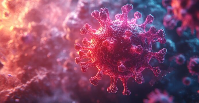 COVID-19 Glitch Art Banner with Neon Colors and Dramatic Text Effect - Powered by Adobe