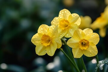 Fototapeta premium Daffodils Blooming in a Spring Garden