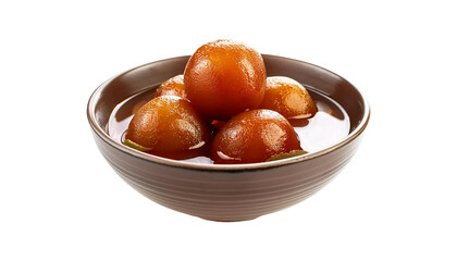Gulab Jamun in a Bowl, Transparent Background