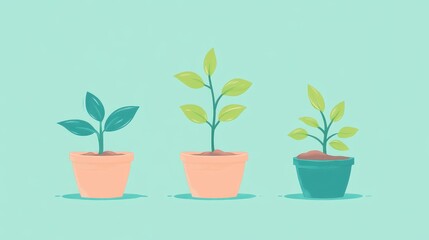 Obraz premium Business growth flat design front view startup theme cartoon drawing colored pastel. 